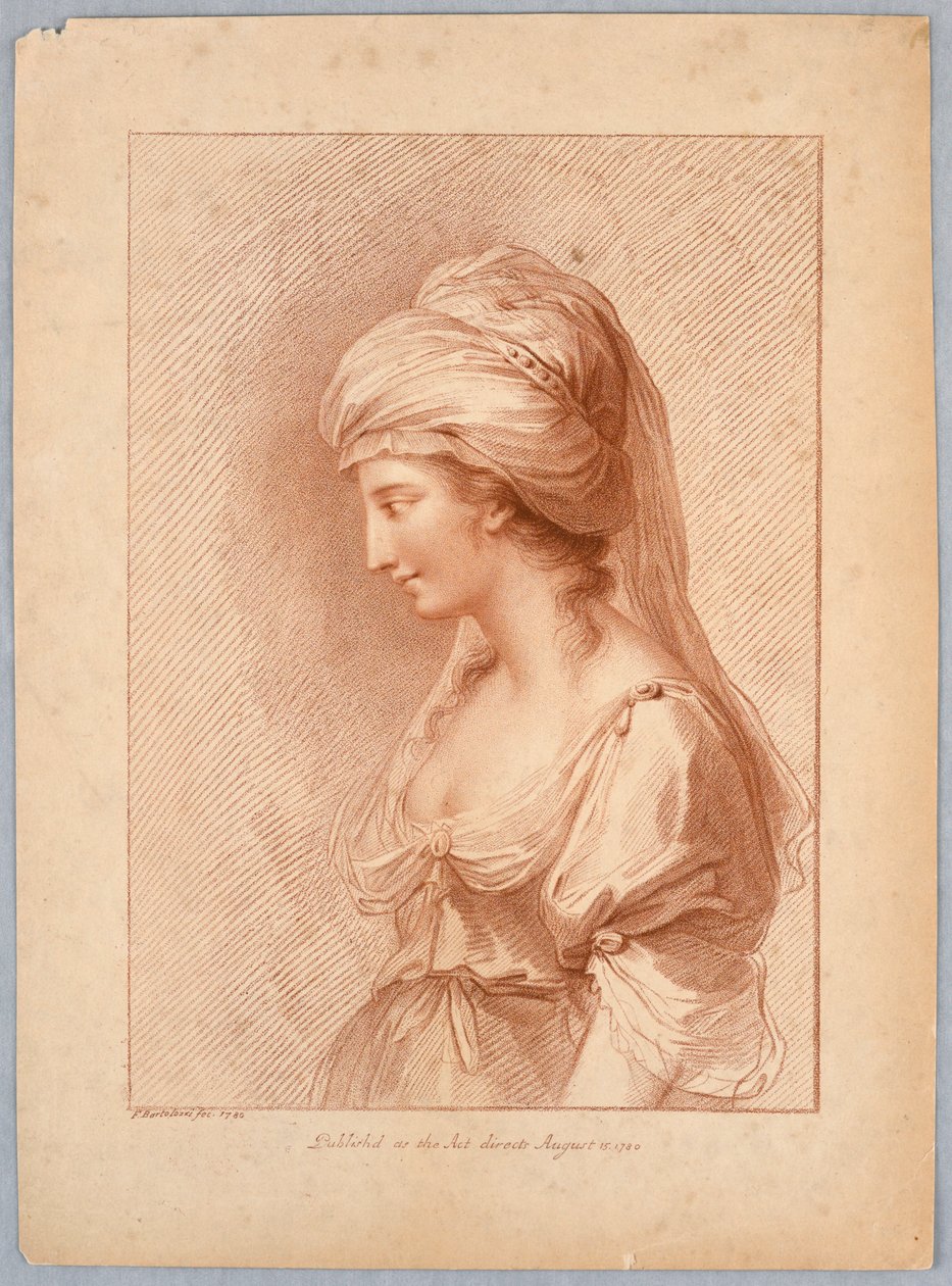 Porträtt av en dam (The Grecian Daughter) av Francesco Bartolozzi