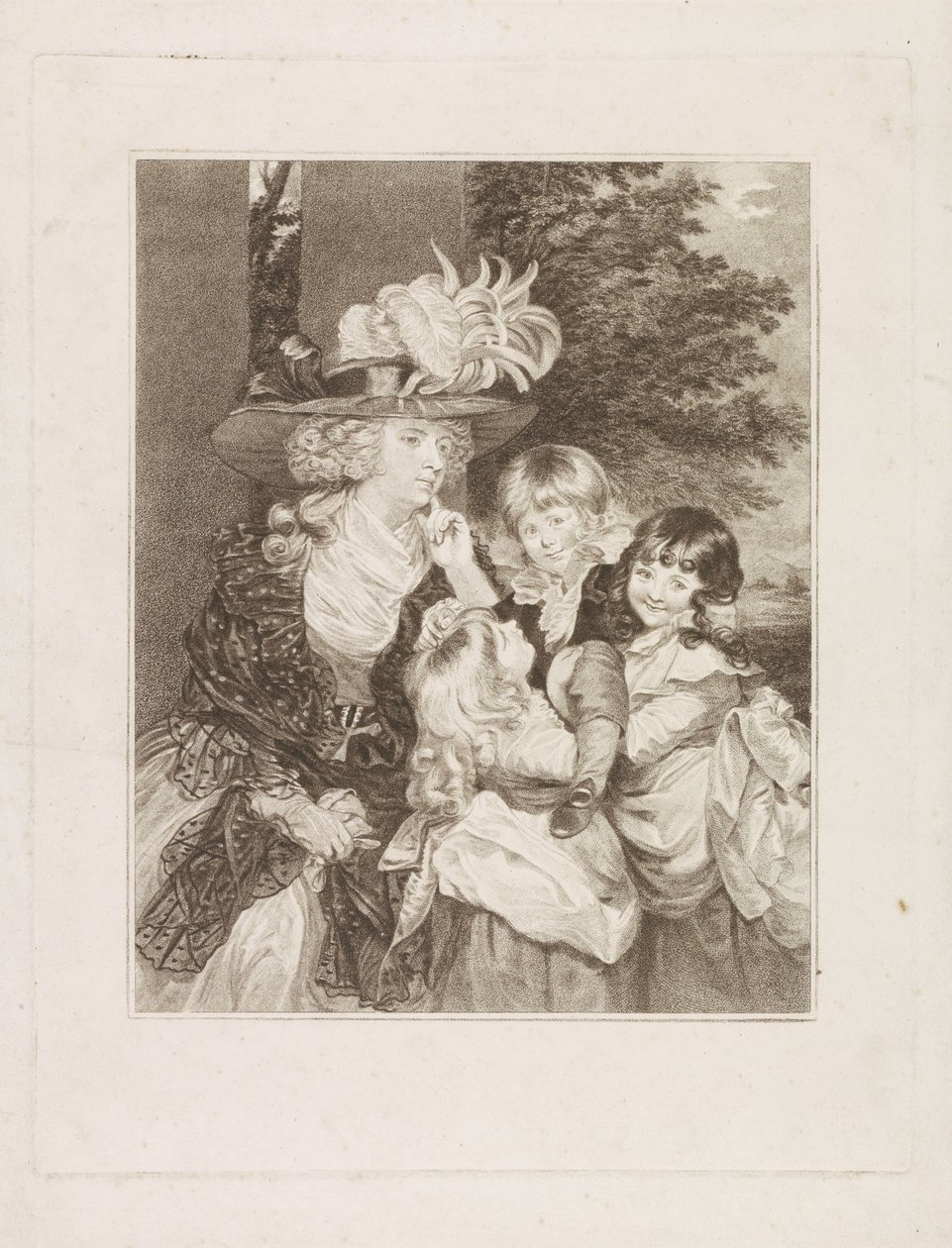 Porträtt av Lady Smith och hennes tre barn av Francesco Bartolozzi