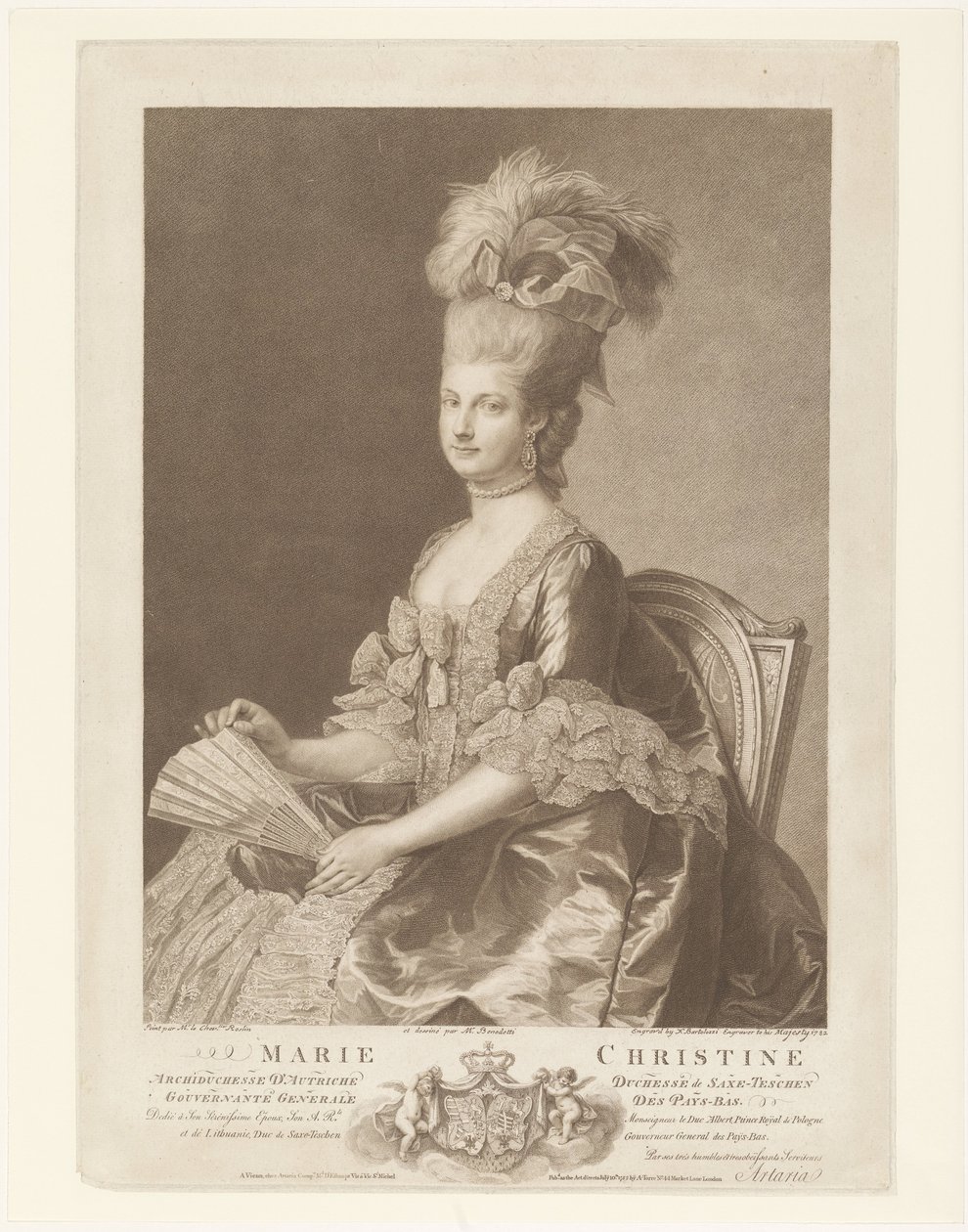 Porträtt av Maria Christina av Österrike av Francesco Bartolozzi