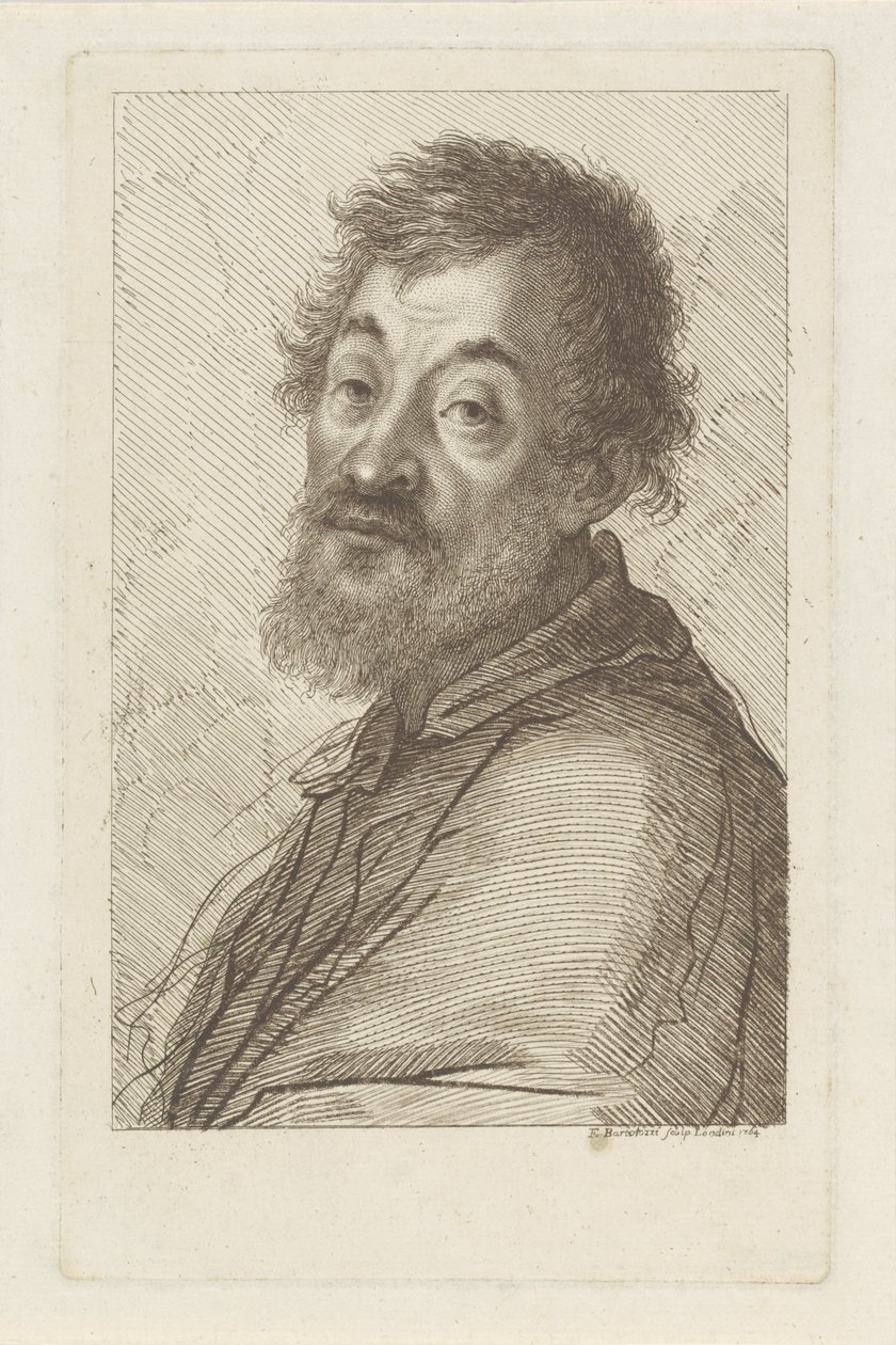 Porträtt av en skäggig man av Francesco Bartolozzi