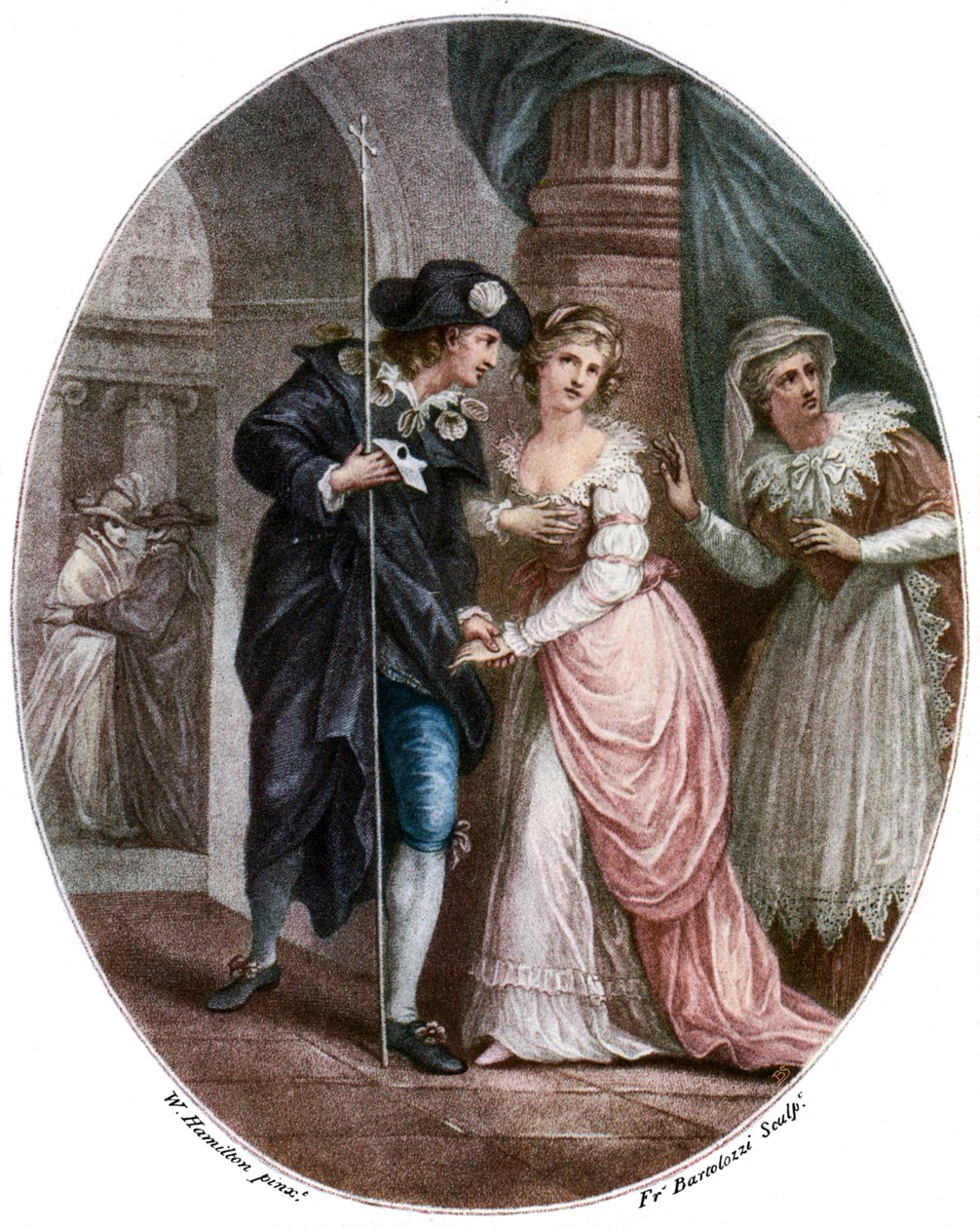 Scen från Shakespeares Romeo och Julia av Francesco Bartolozzi