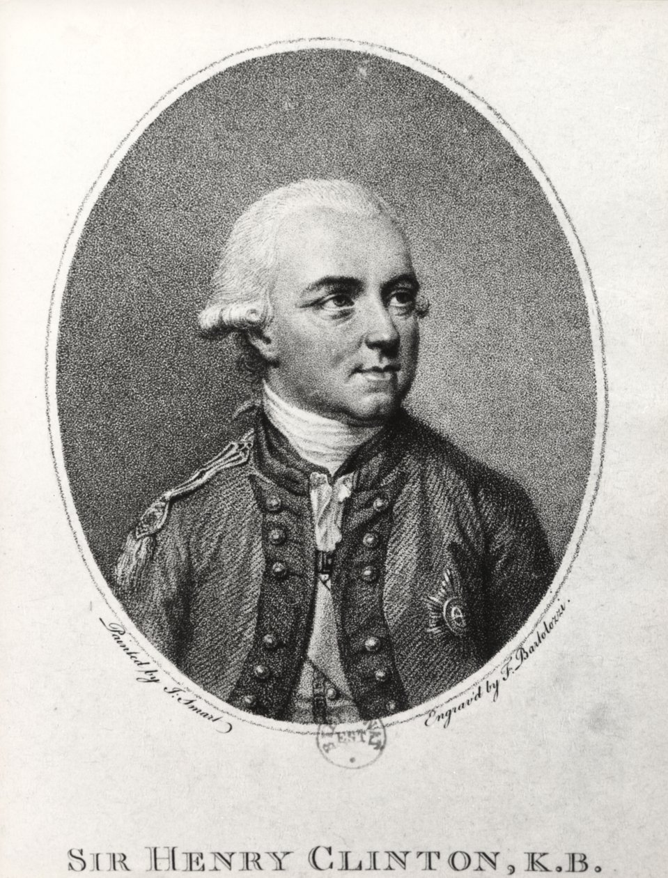 Sir Henry Clinton (1730-95) (gravyr) (s/v foto) av Francesco Bartolozzi