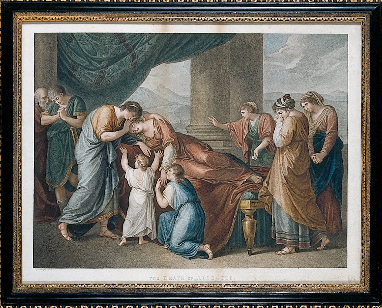Alcestis död, efter Angelika Kauffman av Francesco Bartolozzi