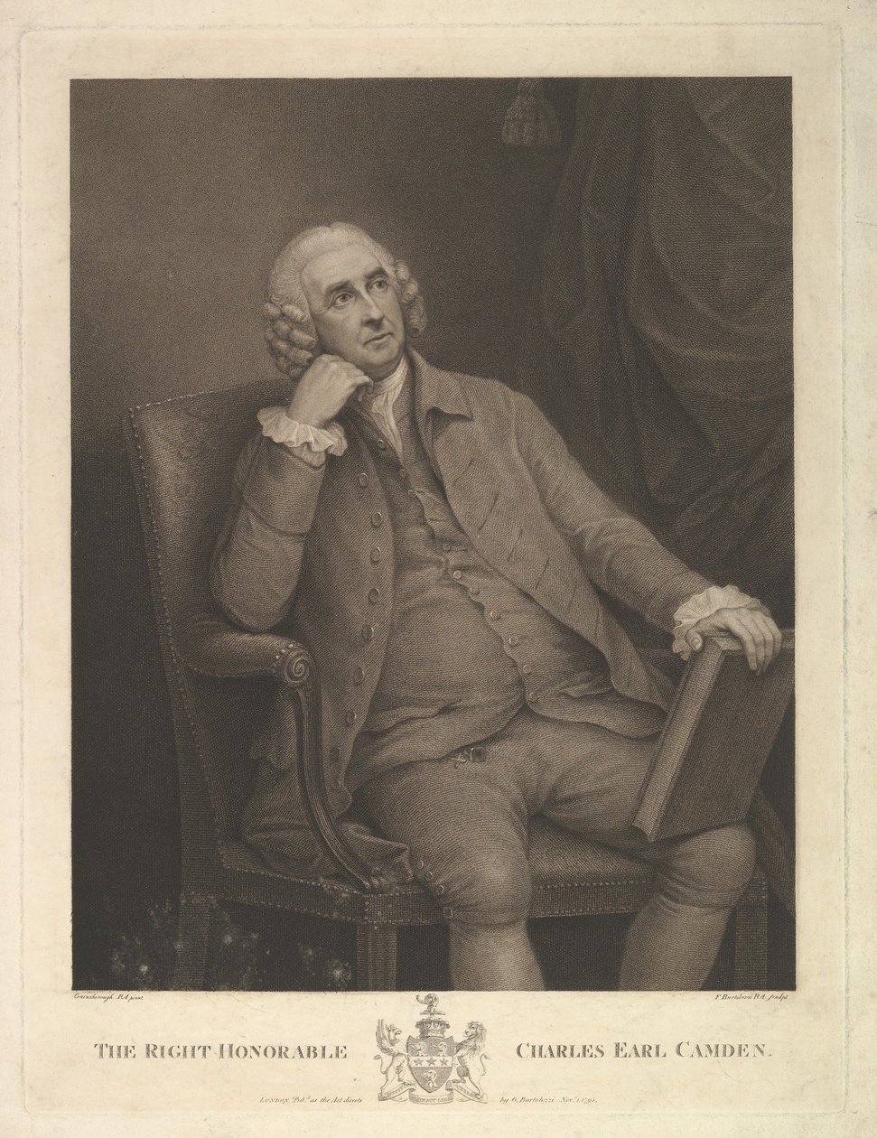 The Right Honorable Charles Pratt, 1:e Earl Camden, Lord Chancellor, 1795. av Francesco Bartolozzi