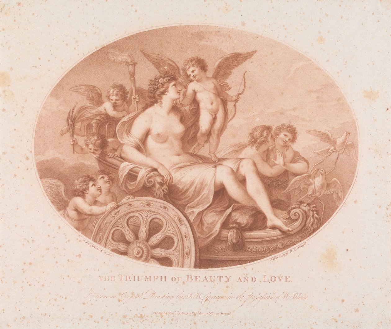 Der Triumph von Schönheit und Liebe av Francesco Bartolozzi