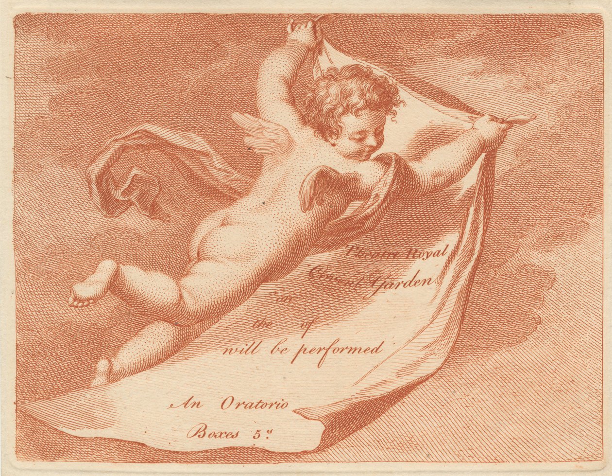 Eintrittskarte für das Theatre Royal, Covent Garden av Francesco Bartolozzi