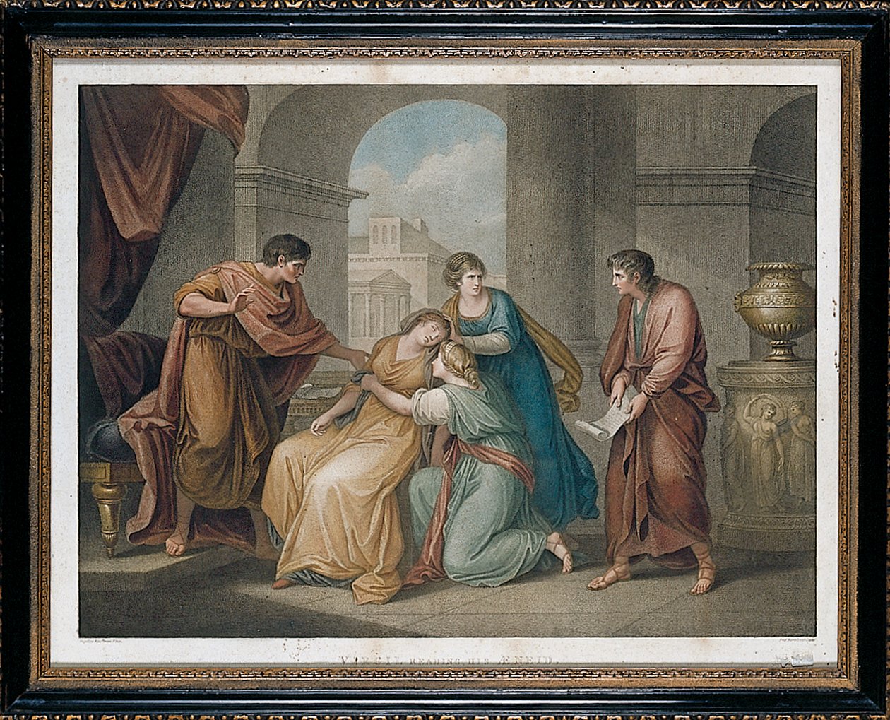 Vergilius läser sin Aeneid, 1796 av Francesco Bartolozzi