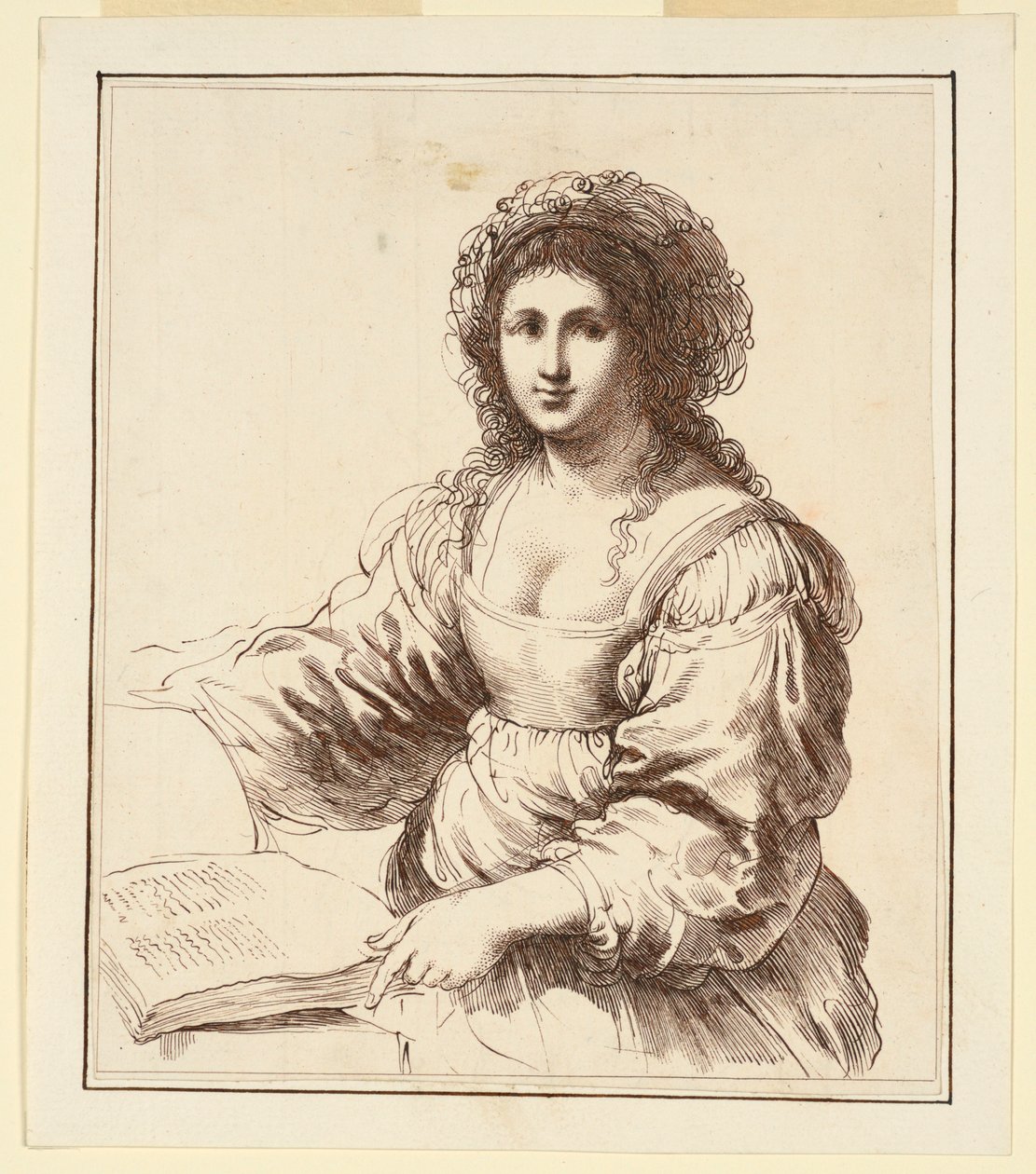 Kvinna med en bok av Francesco Bartolozzi