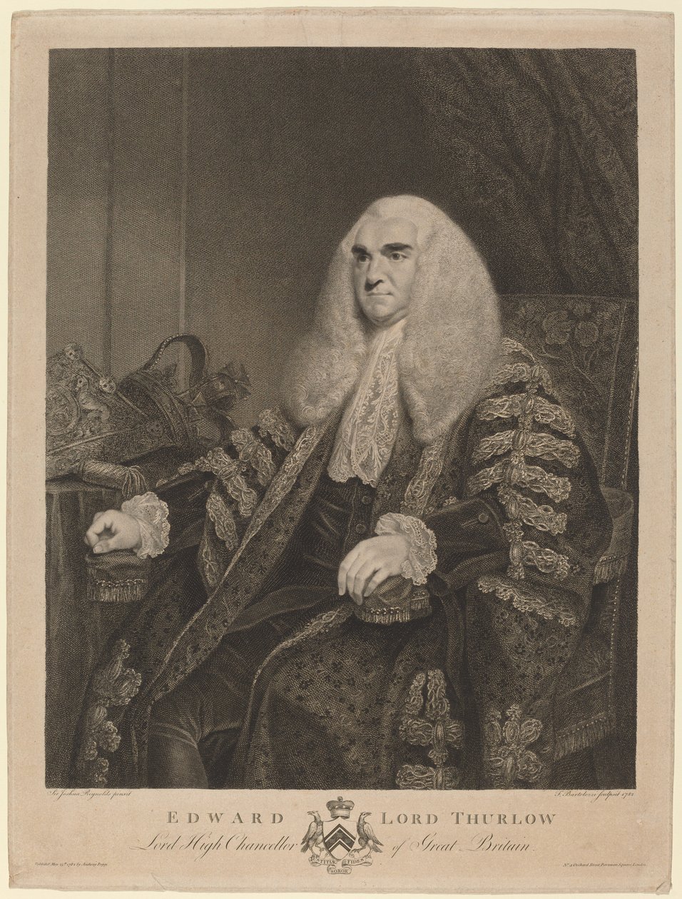 Edward, Lord Thurlow av Francesco Bartolozzi after Sir Joshua Reynolds