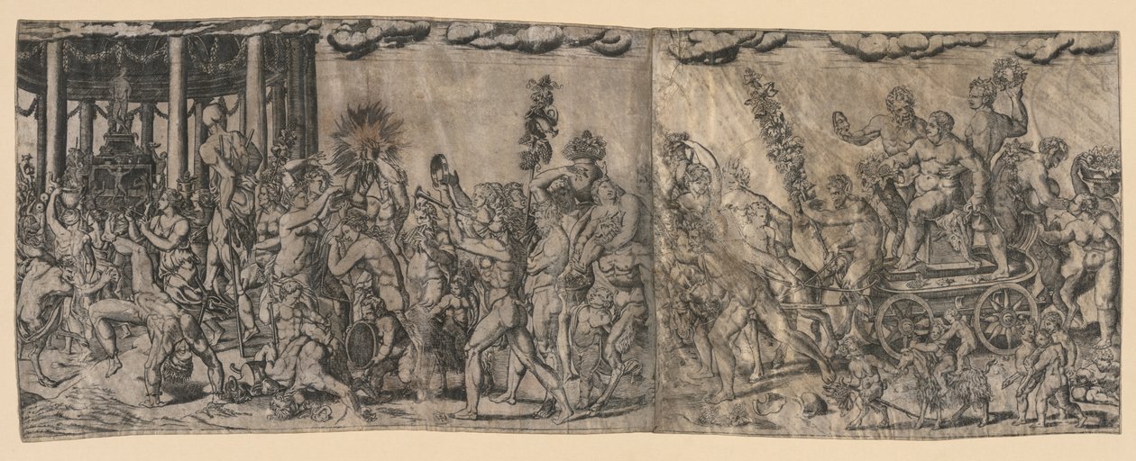 Bacchanalisk scen, sent 1500-tal-tidigt 1600-tal. av Francesco Bertelli