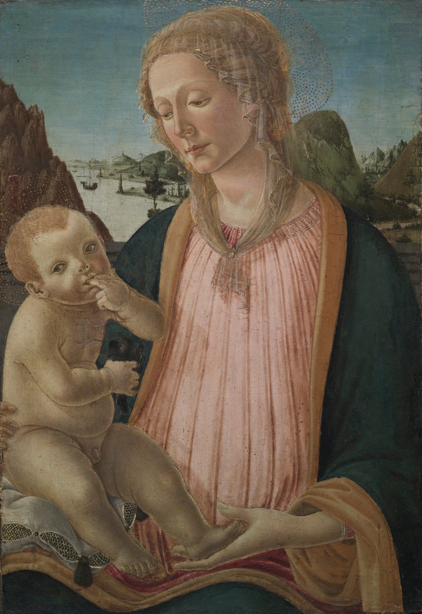 Madonna och barn, ca. 1475-1480 (tempera på poppelpanel) av Francesco Botticini