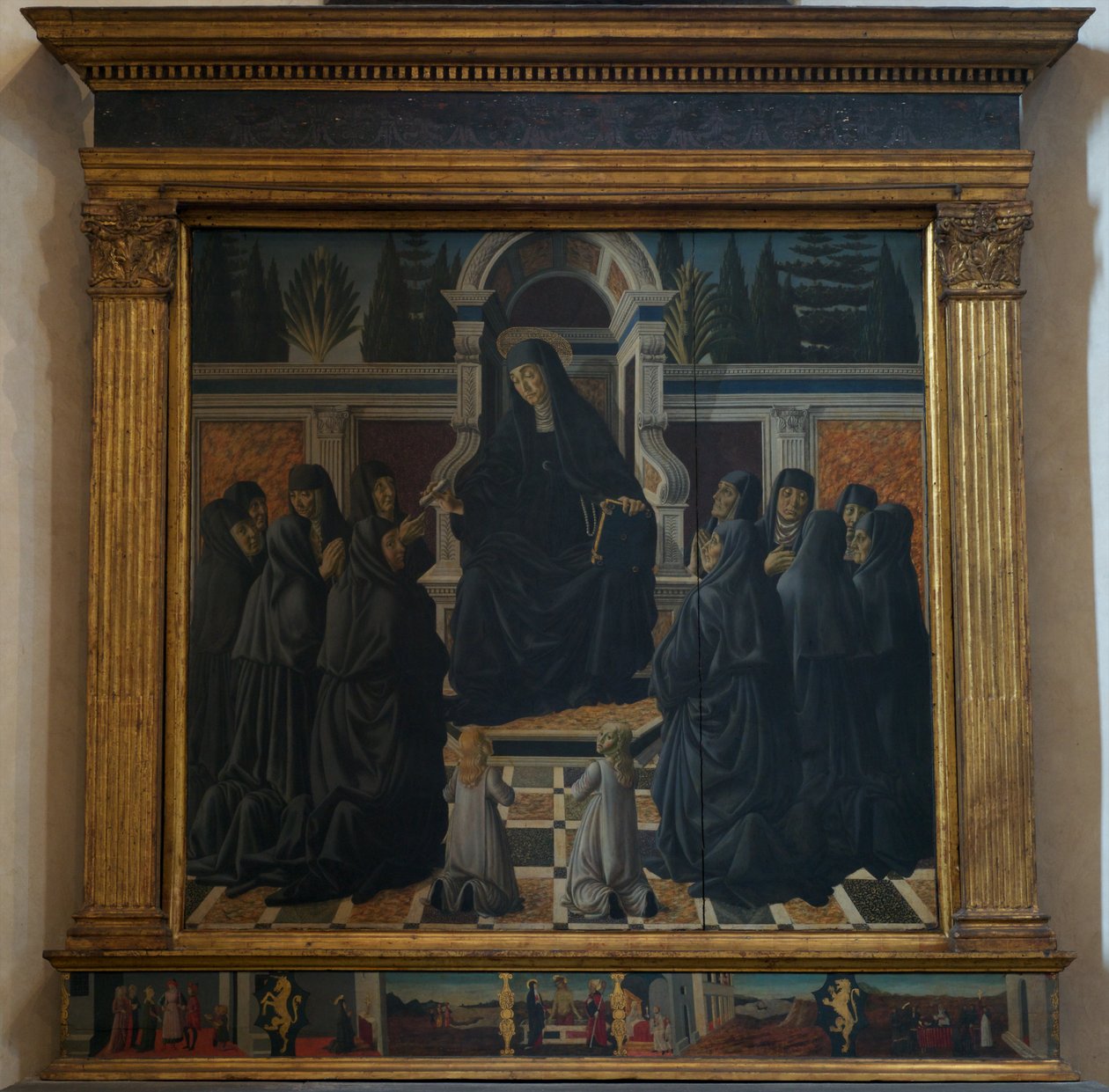 Santa Monica med Augustinska systrar, 1470 av Francesco Botticini