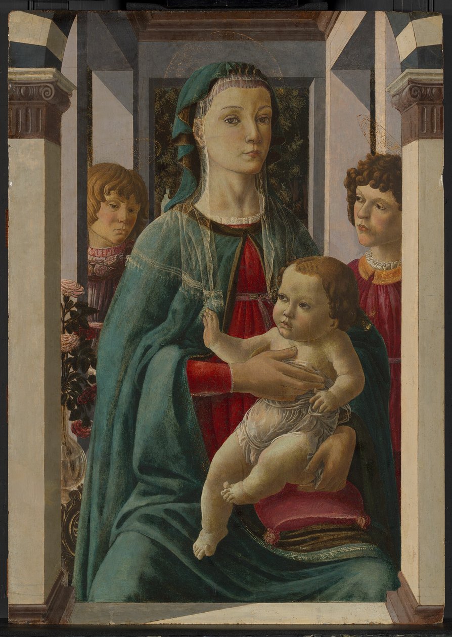Jungfru med barn och två änglar av Francesco Botticini