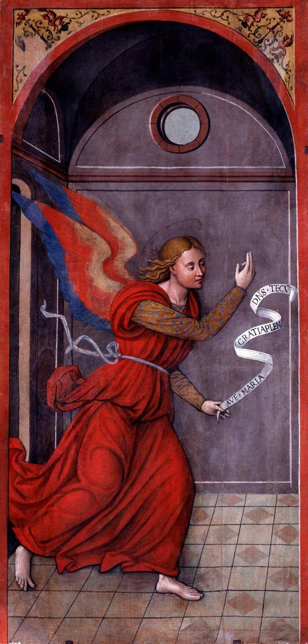 Bebådelse: Ärkeängeln Gabriel (målning, cirka 1549) av Francesco Brea