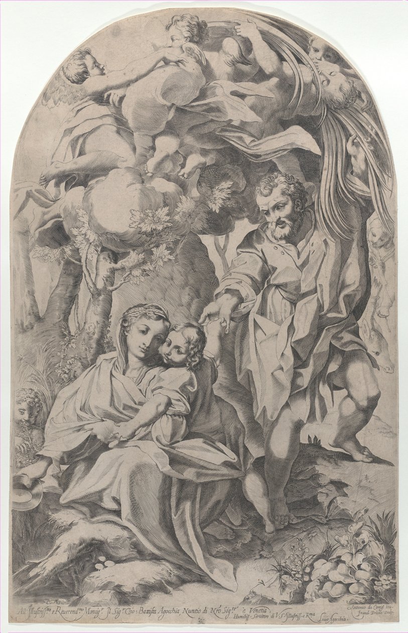 Resten på flyget till Egypten, 1600-23. av Francesco Brizio