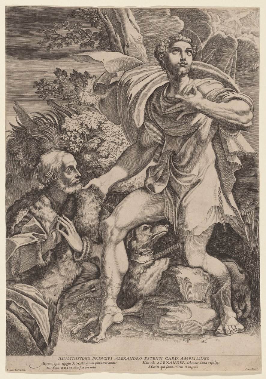 Saint Roch med en donator av Francesco Brizio, after Parmigianino