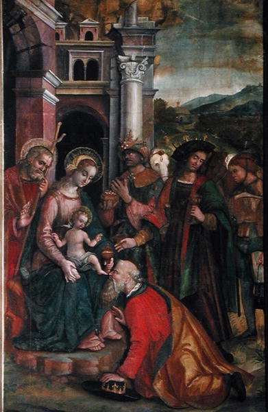 Tillbedjan av Magi, 1517 (se 211851) av Francesco Casella
