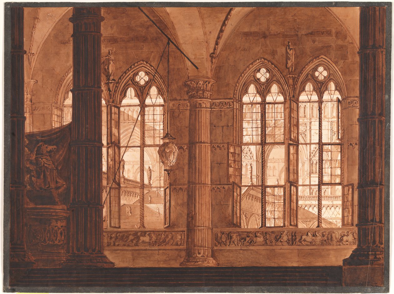 Dekoration för balscenen i Giojas opera Bolmondo, utförd för Teatro di Torre Argentino 1814 av Francesco Cocchi