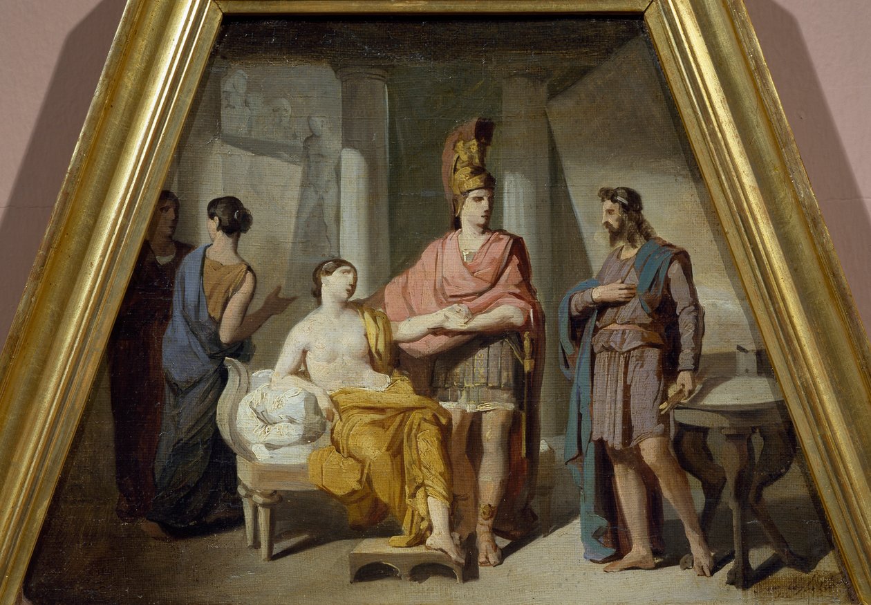 Alexander överlåter sin älskarinna Campaspe till Apelles, av Francesco Coghetti (1804-1875), olja på duk av Francesco Coghetti