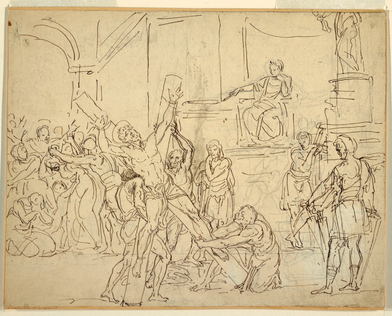 Teckning, S:t Andreas martyrskap, 1825-50 av Francesco Coghetti