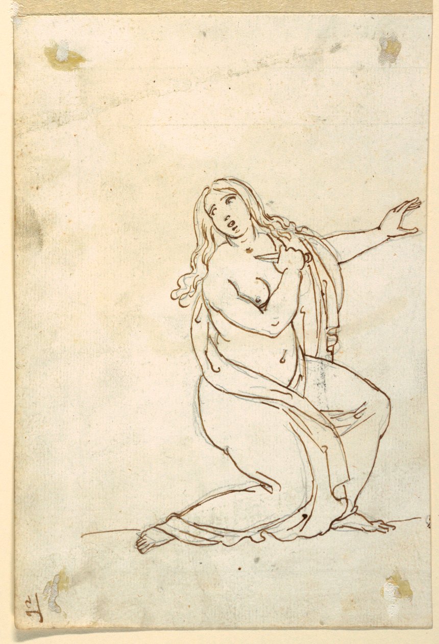Lucretia eller Tarquinia som sticker sig själv av Francesco Coghetti