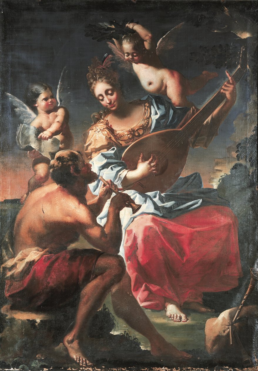 Allegory of Music (olja på duk) av Francesco Conti