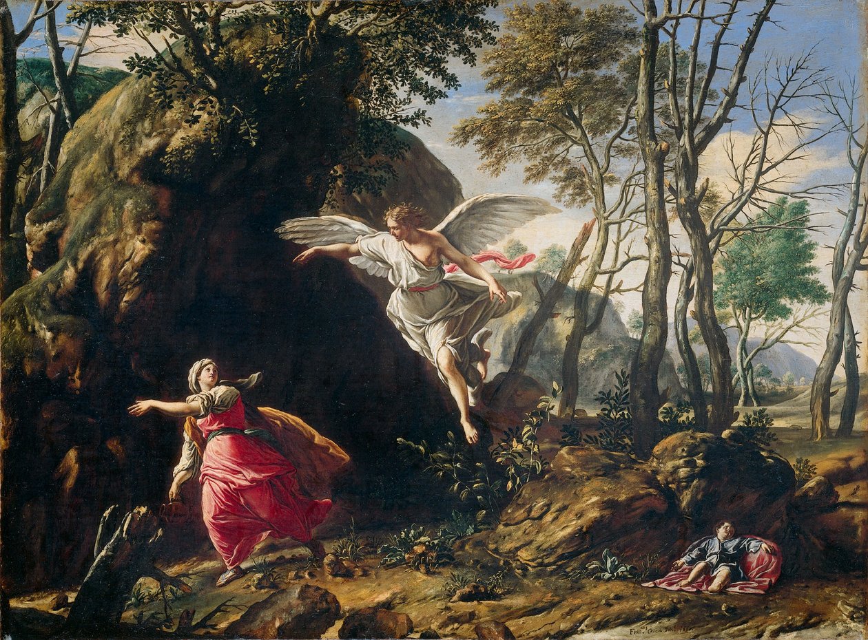 Holländska: Hagar och Ismael i öknen Hagar och Ismael i öknen av Francesco Cozza