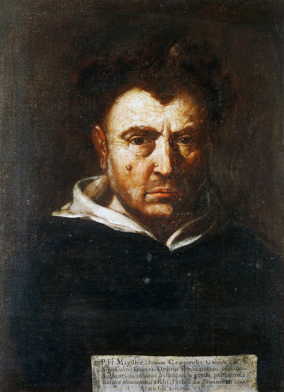Porträtt av Tommaso Campanella (1568-1639), italiensk dominikansk filosof, målning av Francesco Cozza (1605-1682), ca 1630 av Francesco Cozza
