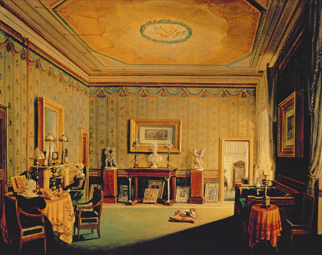 Salong i Barbierrini-huset, 1830-40-talet av Francesco Diofebi