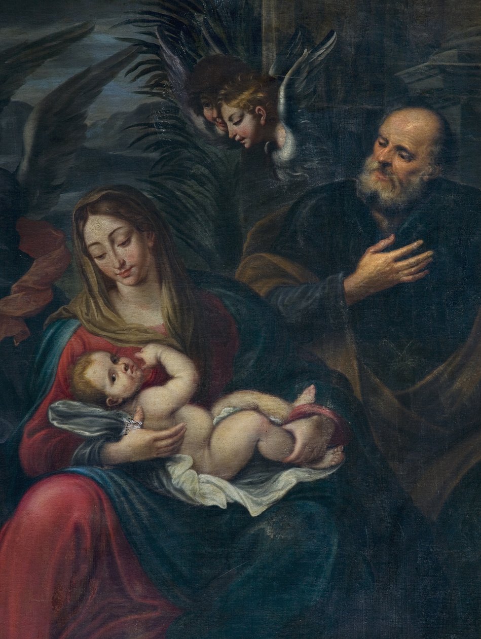 Tillbedjan av herdarna, detalj av Francesco Fabbrica