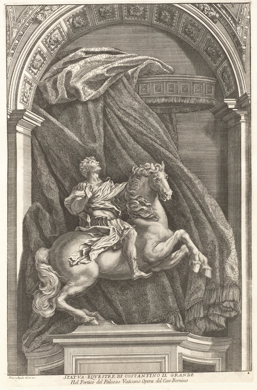 Staty av Konstantin av Francesco Faraone Aquila after Gian Lorenzo Bernini