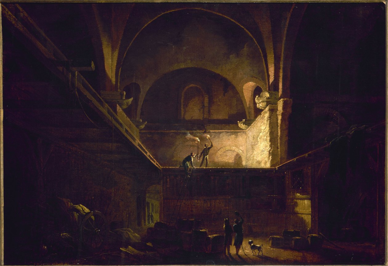 Le Tonnelier du palais des thermes de Julien, omkring 1800 (olja på papper på duk) av Francesco Fidanza
