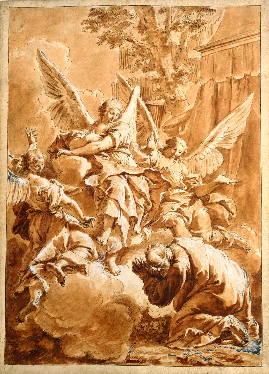 Abraham och de tre änglarna av Francesco Fontebasso