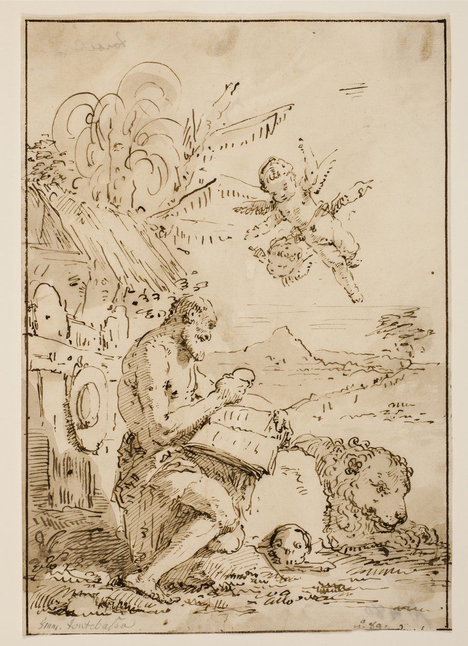 St Hieronymus i vildmarken av Francesco Fontebasso