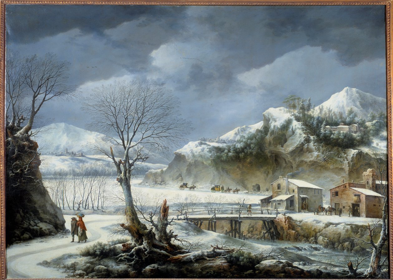 Vinterlandskapsmålning av Francesco Foschi (död 1805) 1700-talets Lille, Museum of Fine Arts av Francesco Foschi