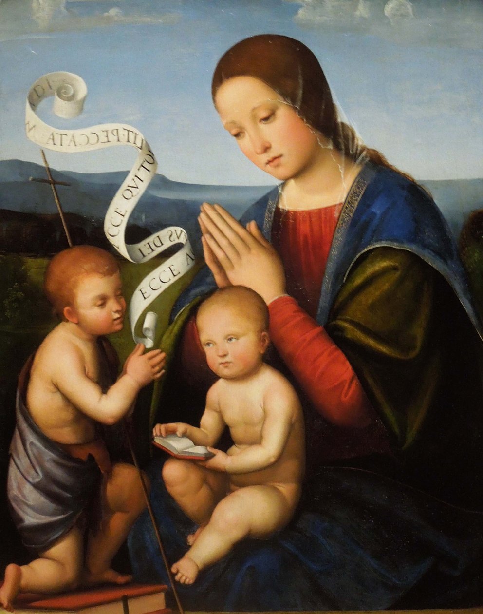 Francesco Francia - Jungfru Maria med barnet och Johannes av Francesco Francia