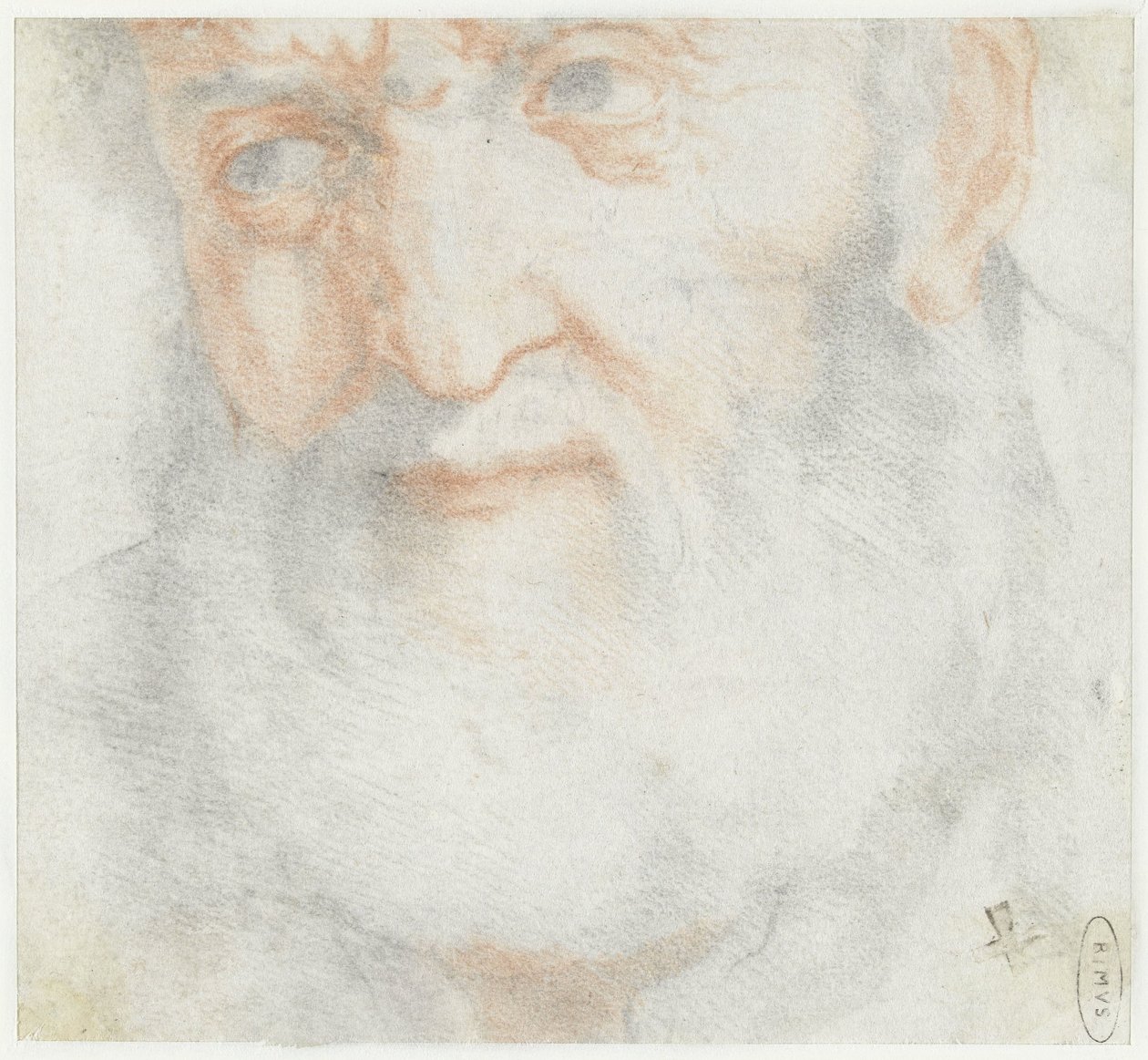 Huvudet på en gammal skäggig man av Francesco Furini (attributed to)
