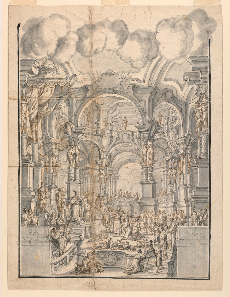 En domstolsscen av Francesco Galli Bibiena