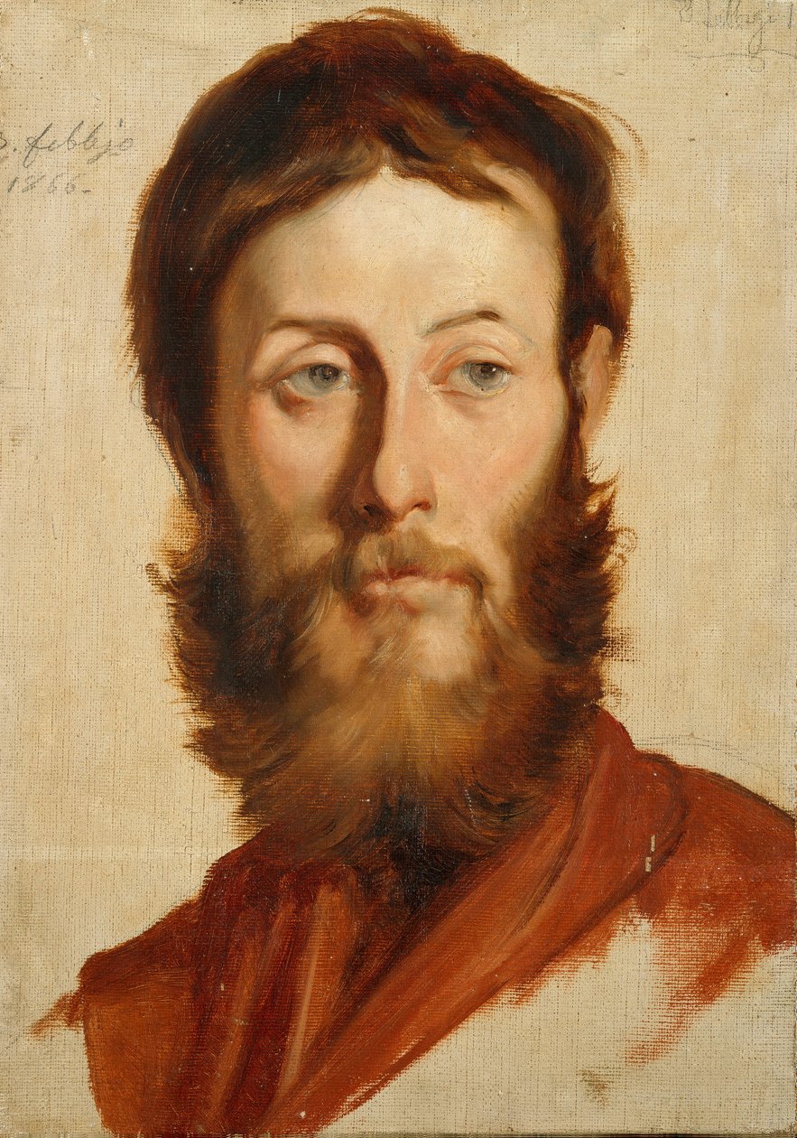 Porträtt av målaren Ernesto Rayper (1840-1873) Målning av Francesco Gandolfi (1824-1873) 1866 sön 40x28 cm Genes Nervi, Galleria d
