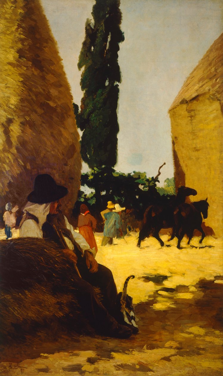 Bista, farfar av Francesco Gioli (1846-1922), olja på duk av Francesco Gioli