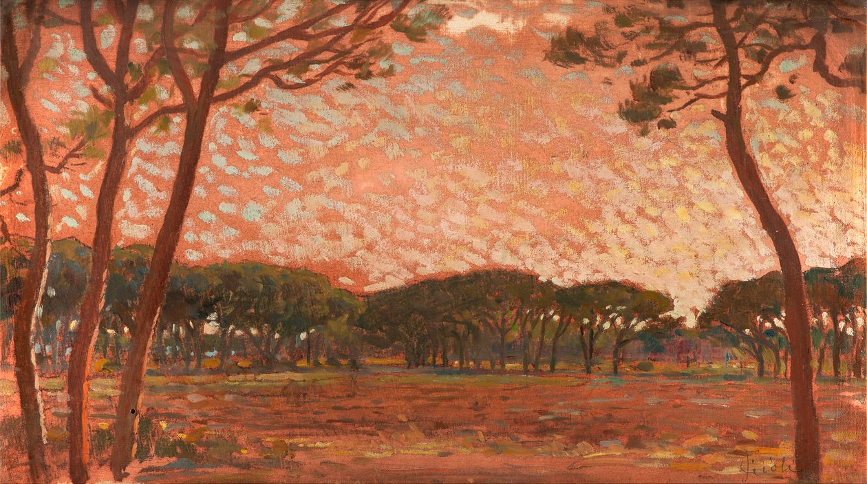 Pinewood i Maremma (olja ombord) av Francesco Gioli