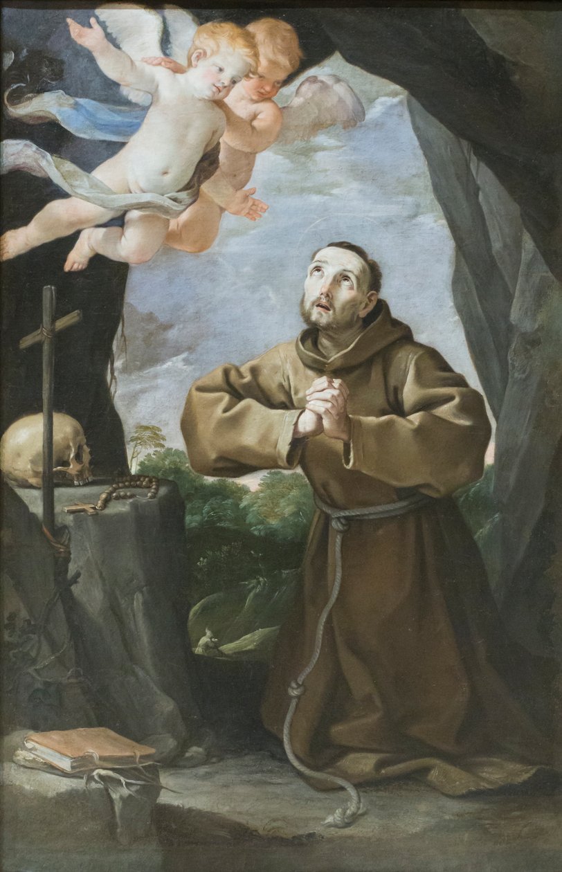 Sankt Franciskus med korset, ca 1630-40 (olja på duk) av Francesco Giovanni Gessi