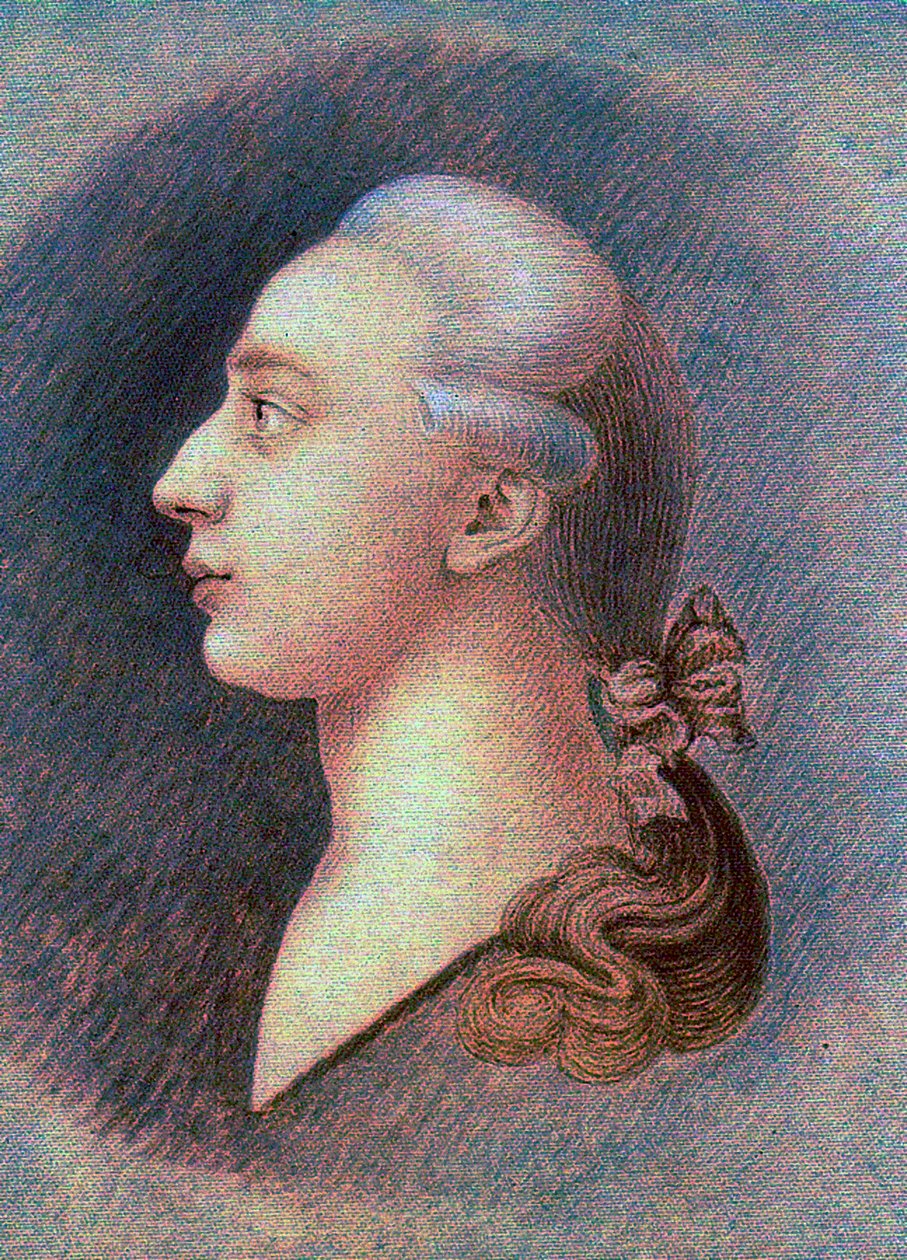 Porträtt av Giacomo Casanova (1725-1798) - av Francesco Giuseppe Casanova (1727-1802), ca. 1750 - Sanguine, svartvit krita på papper - State History Museum, Moskva av Francesco Giuseppe Casanova