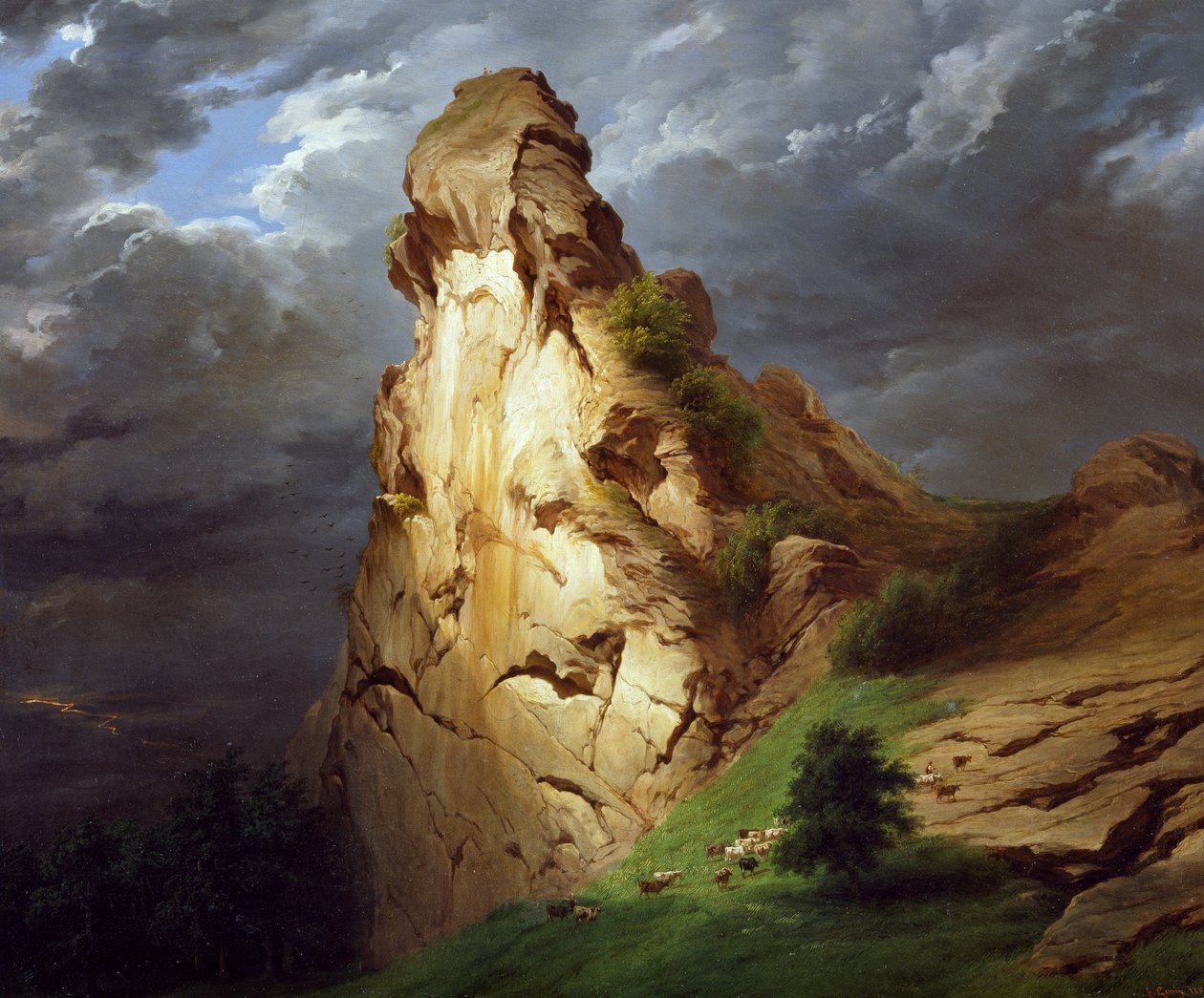 Sepay Fortress near Viggiu, av Francesco Gonin (1808-1889), olja på duk, 81x100 cm av Francesco Gonin