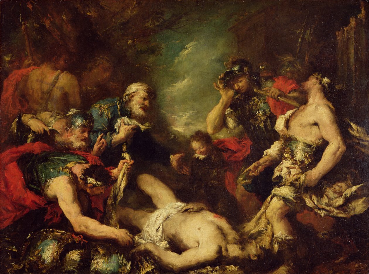 Alexander den store före Darius III:s lik, 330 f.Kr., 1700-talet av Francesco Guardi