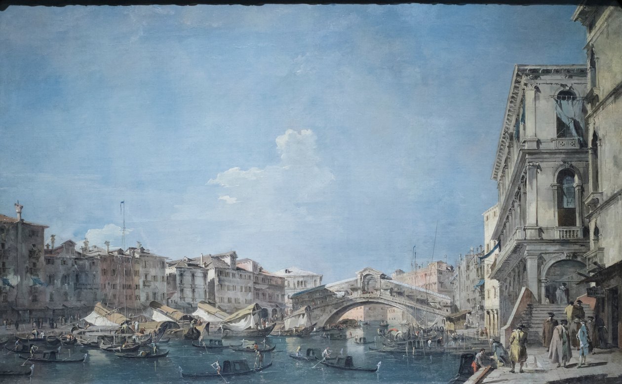 Canal grande vid Rialtobron, ca 1780-90 (olja på duk) av Francesco Guardi
