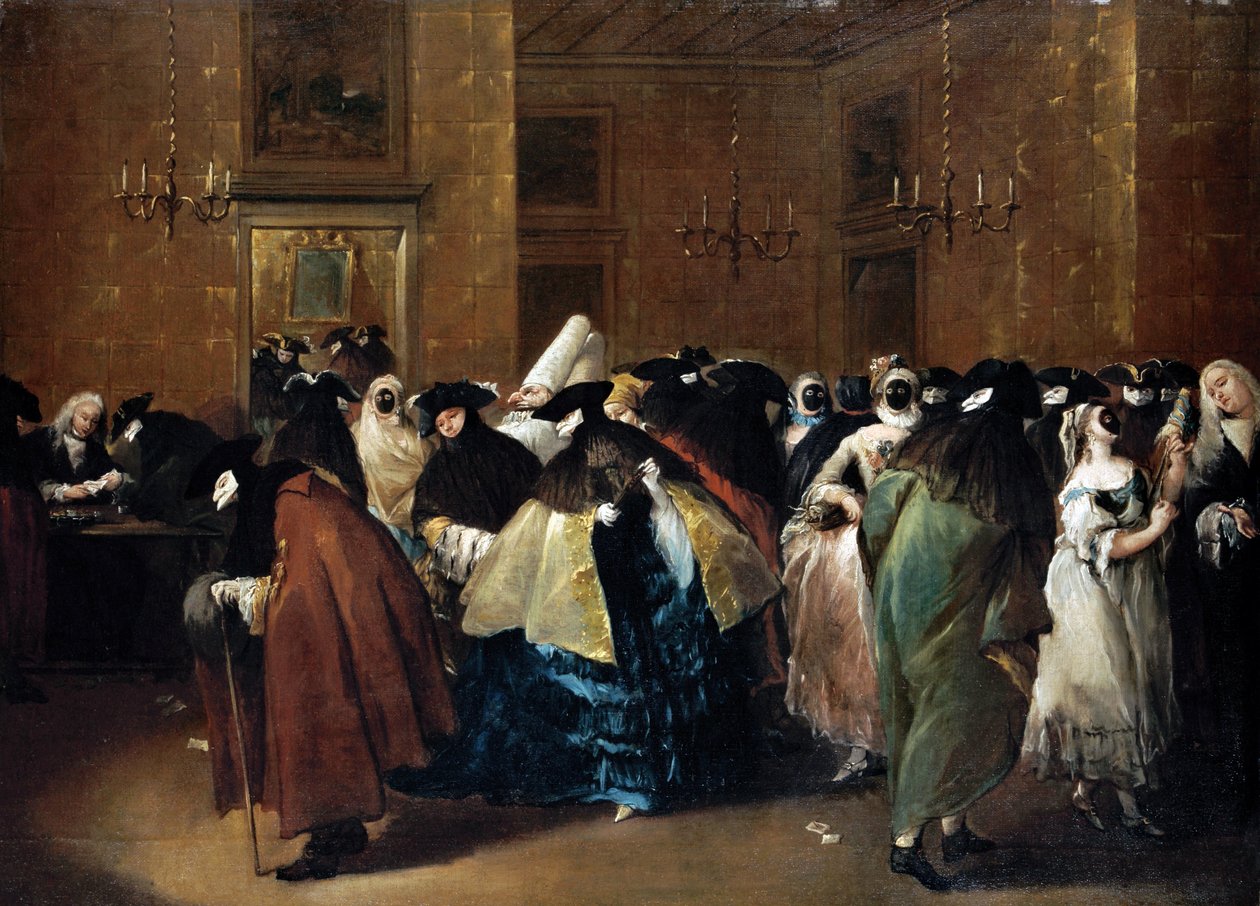 Kasino (Det reducerade) i Venedig - Guardi, Francesco (1712-1793) - Olja på duk - 77,5x107,5 - Privat samling av Francesco Guardi