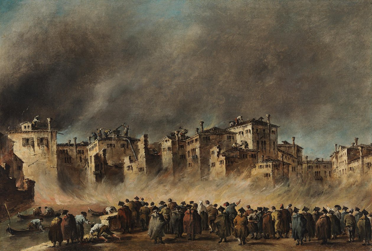 Branden i San Marcuola-kvarteret av Francesco Guardi
