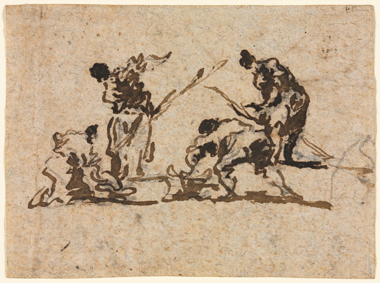 Farmers and Fisherman Working, 1700-talet. av Francesco Guardi