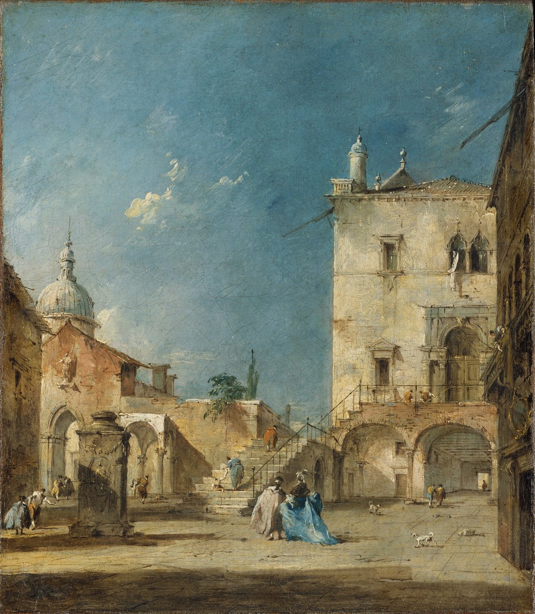 Imaginary view of a venetian square or Campo, c.1780 av Francesco Guardi